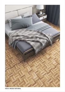 Carrelage en porcelaine Lexona HEXA WOOD NATURAL 600x600mm, style classique, aspect bois, finition mate, grain réaliste, carreaux rustiques modernes - Product Image 2