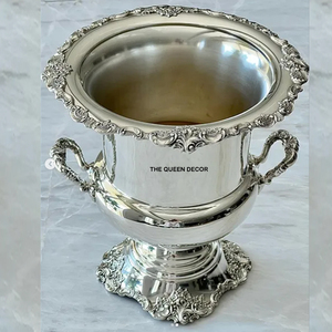 Jarrón Decorativo de Metal de Diseño Premium, Redondo, de Aluminio, con Textura en Relieve y Acabado Brillante, para Decoración del Hogar - Product Image 1