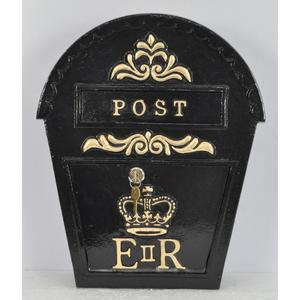 Black Coated Metal Mailbox <b>Wall</b> <b>Mount</b> <b>Mount</b> With Gold Crown Customizable Designs <b>Post</b> <b>Box</b> For Home Decoration - Product Image 5