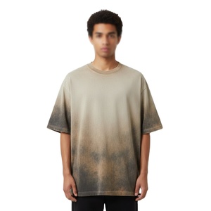T-shirt homme premium surdimensionné, vente en gros, t-shirt à manches courtes avec impression graphique, t-shirt homme personnalisé 100% coton, effet délavé à l'acide - Product Image 1