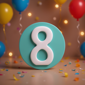 Ilan Numero Decorativo 8 11Cm Per Decorazioni Festa - Product Image 3