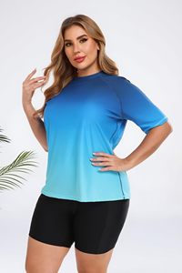 Maillots de bain pour femmes, ensemble 2 pièces, chemise de bain à manches courtes et short, maillot de bain pour femme, Rash Guard - Product Image 2