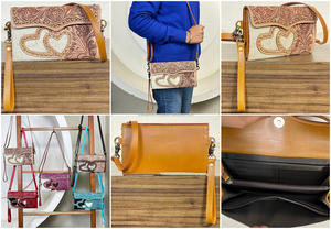 Nouveau Sac à Main Mini de Créateur 2026, Sac à Bandoulière en Cuir de Vachette Gravé à la Main pour Femme avec Portefeuille Intégré - Product Image 3