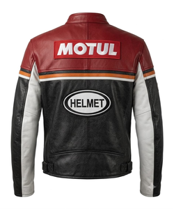 Veste de course en cuir de vachette professionnelle pour homme, sur mesure, pour la conduite sur circuit, avec protection dorsale niveau 2 CE - Product Image 2