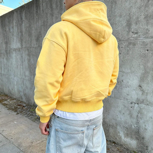 Hoodie court personnalisé pour homme, style streetwear unisexe, fermeture éclair, style Harajuku, vente en gros, hoodies et sweat-shirts grande taille pour homme - Product Image 5