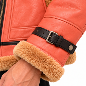 <b>Men's</b> <b>Faux</b> <b>Leather</b> Winter <b>Jacket</b> with Classic Flight Style Zipper Pockets Wholesale Apparel Supplier - Product Image 5