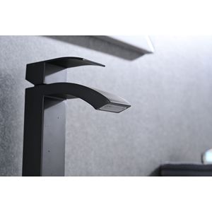 Rubinetto Monocomando a Cascata per Lavabo Bagno con Scarico a Scomparsa e Troppopieno - Product Image 3