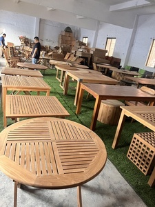 <span class=keywords><strong>Table</strong></span> <span class=keywords><strong>de</strong></span> patio <span class=keywords><strong>ronde</strong></span> en teck avec base en aluminium moulé noir pour <span class=keywords><strong>salon</strong></span> <span class=keywords><strong>de</strong></span> <span class=keywords><strong>jardin</strong></span> - Product Image 5