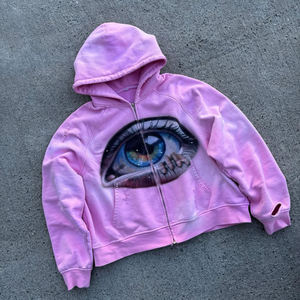 Sweat-shirt à capuche unisexe en coton épais et ample, imprimé style hip-hop rap américain, tendance transfrontalière - Product Image 3