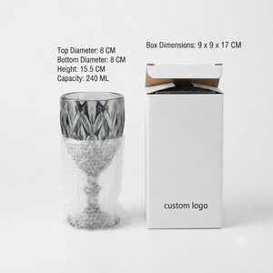 Premium Decorative <b>Wine</b> Glass Colorful Hand Cut Glass <b>Goblet</b> for Gift Retail and Hospitality Party Use - Product Image 4