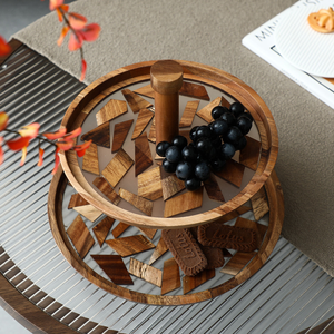 Tier <b>Cake</b> Stand Tea Dessert Display Tray Wooden Resin Food Cupcakes Serving Tray Plate Tableware Desk Christmas Party Decor - Product Image 2