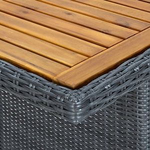 Tavolo da giardino in legno di Acacia grigio scuro e Poly Rattan - Product Image 5