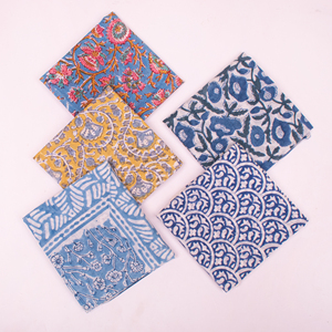 Reusable Block Printed Cotton Handkerchiefs Bandana Eco-Friendly Woven Style Adult Unisex Hair covering <b>Accessories</b> - Product Image 2