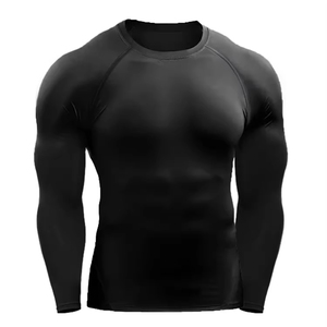 <b>Men</b> Sleeveless Rash Guard <b>Compression</b> <b>Shirt</b> Quick Dry 100% Polyester Black Long Sport Top UPF50+ 120g - Product Image 1