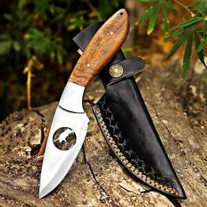 Cuchillo de Caza de Acero Damasco Forjado a Mano, Personalizado, de Alto Contenido de Carbono, para Supervivencia al Aire Libre y Camping, con Mango de Madera - Product Image 5