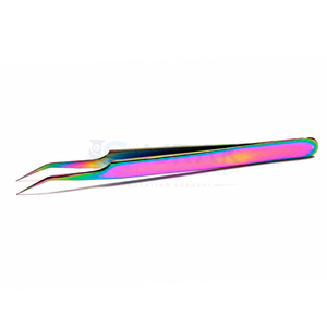 แหนบต่อขนตา Ijrak Surgical Professional Rainbow สแตนเลสทรงตัวแอล ปลายเรียบ ทนทาน ขนาด 10 มม. สำหรับต่อขนตาแบบวอลลุ่ม - Product Image 1