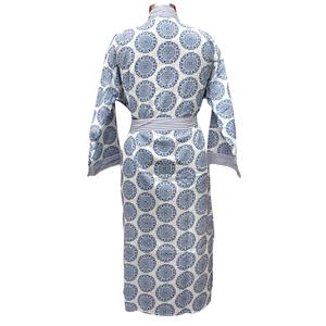 Kimono élégant personnalisé pour femme, cardigan à col en V, robe longue, écoresponsable, protection solaire, paréo de plage, robe ample 100 % coton - Product Image 6