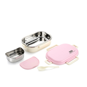 Insulated Stainless Steel <b>Lunch</b> Box With Small Inner Container Spoon Leakproof Tiffin <b>Set</b> For Office School Healthy Meal Prep - Product Image 5