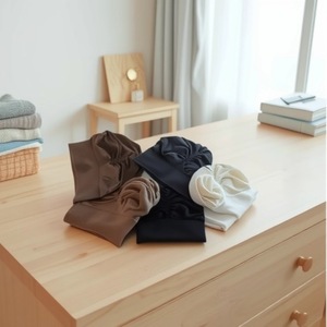Shorts de sport marron pour homme à taille haute et froncée, respirants, en coton tricoté et élasthanne, avec taille élastique, couleur unie - Product Image 6