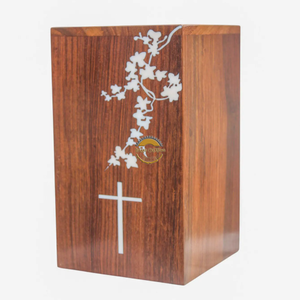 AYAANS Rosewood wooden Hand Carved Wooden Hot Selling cremation Urn Box for Adult Ashes Wholesale Cremation Urns (6X6X11)IN - Product Image 2