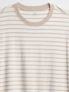 Camiseta de Manga Corta con Cuello Redondo y Rayas para Hombre, 100% Algodón, Corte Regular, Informal, Tejido Transpirable, Top de Verano - Product Image 6