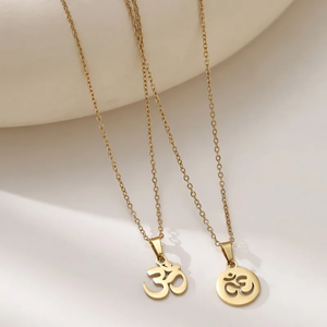 สร้อยคอจี้รูปโยคะสำหรับผู้หญิง ทำจากไทเทเนียมสตีล ชุบทองคำแท้ 18K พร้อมสายเคเบิล - Product Image 2