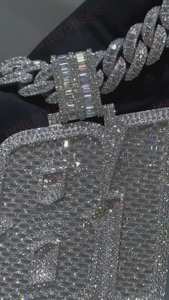 จี้ฮิปฮอปแบบกำหนดเองประดับเพชรโมอิสซาไนต์เต็มตัว  จี้เงินแท้ 925  สร้อยคอพร้อมจี้ตัวอักษรแบบกำหนดเอง  ผ่านการทดสอบเพชร - Product Image 4