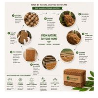 Éponge de cuisine en fibre de coco naturelle AQUA VRIKSHA 6 x 4 pouces |   Tampon de nettoyage et de récurage biodégradable et écologique