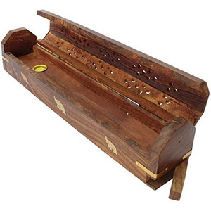 Porte-encens en bois de Shisham écologique et durable avec incrustation d'éléphant en laiton - Vente en gros - Product Image 4