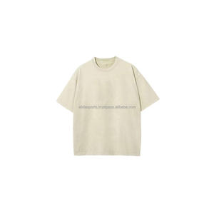 T-shirts personnalisés pour hommes T-shirt à ourlet brut 100% coton Oversize Boxy Cropped Street Wear avec impression DTG - Product Image 5
