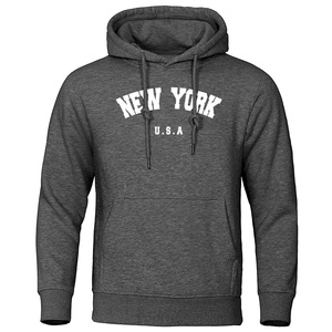 NEW YORK Lettre U.S.A City Print Hoody Hommes Mode Casual Manches Longues Hooded Loose Oversize Pullover Hoodie Street Sweatshirt- - Product Image 4