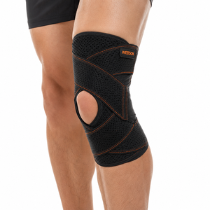 Genouillère Webson respirante et réglable avec compression, en caoutchouc naturel/PVC, fermeture auto-agrippante pour le sport et le fitness, unisexe - Product Image 6