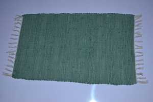 Alfombra de Algodón Tejida Plana Color Verde Azulado, Rectangular, Estilo Bohemio, para Sala de Estar, con Borde de Flecos, Antideslizante, Reversible, de Fácil Limpieza - Product Image 3