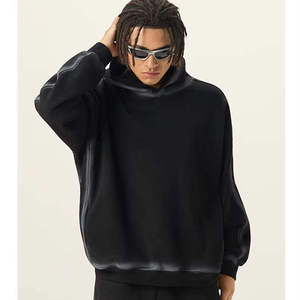 Sudadera con Capucha Personalizada con Logotipo para Hombre, Diseño Negro, 100% Algodón, Forro Polar Grueso, Estilo Urbano de Invierno, con Bolsillo - Product Image 1