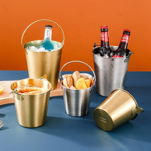 ถังน้ำแข็งสแตนเลสขนาดเล็ก สีทอง ดีไซน์สร้างสรรค์ ทนทาน พกพาสะดวก บรรจุกล่อง เหมาะสำหรับงานปาร์ตี้เบียร์ - Product Image 5