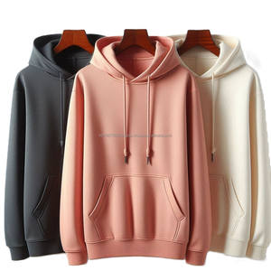 เสื้อสเวตเตอร์แบบสวมหัวมีฮู้ดผ้าขนแกะ100% โอเวอร์ไซส์สำหรับผู้ชายเสื้อสเวตเตอร์แบบสวมหัวแขนยาวมีกระเป๋าให้ความอบอุ่นสำหรับมือ - Product Image 2