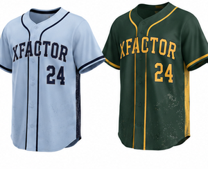 XFACTOR Baseball Jersey 24 Unisex Short Sleeve Breathable Polyester Adult All Seasons Team Name Print Regular Fit - Product Image 1