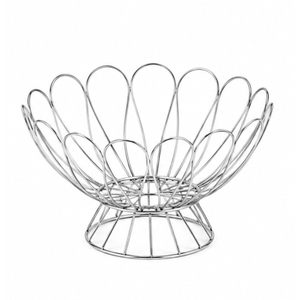 Corbeille à fruits géométrique moderne en fil doré, bol de rangement de luxe en acier inoxydable, support décoratif pour légumes sur comptoir de cuisine - Product Image 3