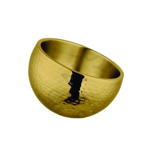 Bol à fruits décoratif Plat à bonbons Bol à bonbons martelé à double paroi avec couleur Acier inoxydable Table de cuisine moderne Décoration intérieure - Product Image 1