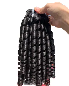 Vietnamese hair 100% cuticle aligned hair Pixie curly egg curl magic/bouncy curl human hair bundles wholesale suppliers