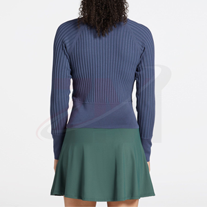 Polo de Mujer de Manga Larga, Tejido de Punto, Color Sólido, Casual, Transpirable, Mezcla de Spandex y Poliéster - Product Image 2