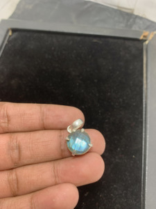 Silver German For Women Jewelry Perfect Labradorite Gemstone Pendant Simple Designer Wedding Gift for <b>love</b> With Jewelry - Product Image 1