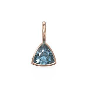 London Blue Topaz 5mm 14k Yellow <b>Solid</b> <b>Gold</b> Charm <b>Pendant</b> Bezel Jewelry Finding / November Birthstone / Trillion Cut Blue - Product Image 6