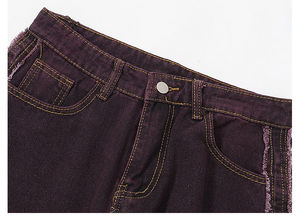 Jeans de mezclilla al por mayor de alta calidad, de cintura media, rectos, lisos, desgastados, transpirables, personalizados, estilo urbano, casuales y holgados. - Product Image 6