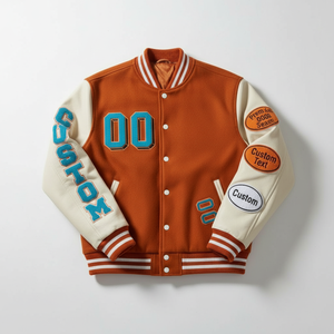 Custom High Quality Patch Logo Casual Varsity <b>Jacket</b> Breathable Hip Hop Streetwear <b>Lightweight</b> Bomber <b>Jacket</b> - Product Image 4