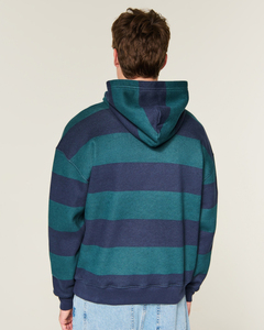 New 2026 Unisex Regular Fit Hooded <b>Sweatshirt</b> Green <b>Navy</b> Blue Solid Pullover Front Pocket Polyester/Cotton Windproof Hoodie - Product Image 3