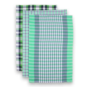 Serviette de cuisine en coton 100% tissé à rayures et à carreaux, douce, confortable, séchage rapide, multi-usages, écologique, certifiée GOTS - Product Image 1