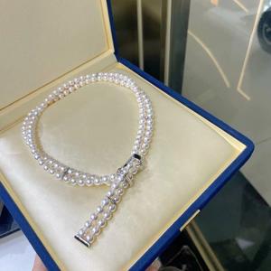 High Quality Natural <b>Freshwater</b> AK <b>Necklace</b> 4.5-5mm Nearly Round Perfect Grain Selection with K-Gold Buckle <b>Pearl</b> Gift - Product Image 1