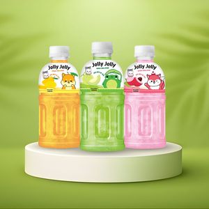Proveedor Mayorista de Vietnam, Bebida de Jugo Nata De Coco JollyJolly, Botella PET de 320 ml, Frutas Tropicales: Melón, Fresa, Piña, Uvas - Product Image 1