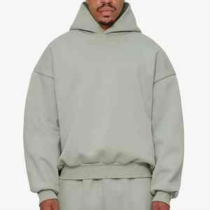 Sudadera con capucha de forro polar de alto gramaje para hombre, con cremallera completa, talla 2XL-5XL, color verde - Product Image 4